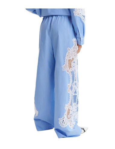 Essentiel Antwerp - Pantalón Ancho con Bordado de Encaje