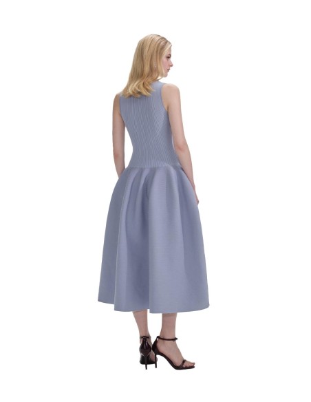 Self-Portrait - Vestido de Punto Acanalado con Diamantes