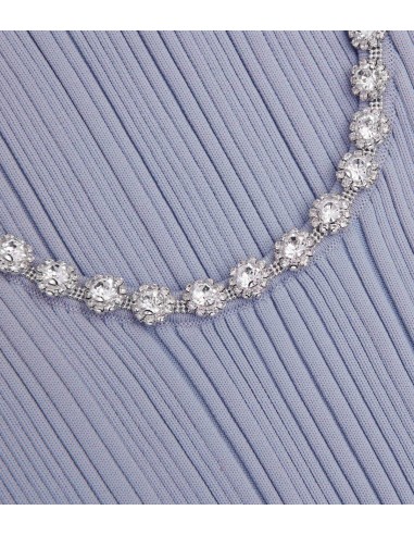 Self-Portrait - Vestido de Punto Acanalado con Diamantes