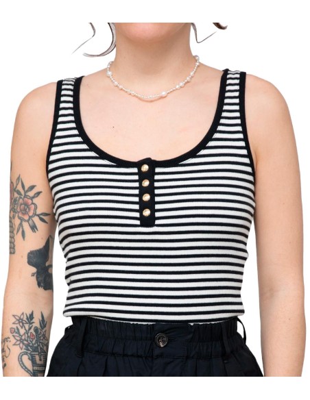 Anine Bing - Camisetas Alessia Tank Cream And Bl