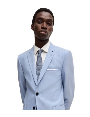 HUGO - Pañuelo de Bolsillo de Algodón y Lino