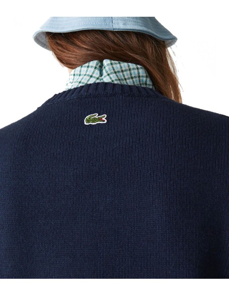 Lacoste - Jersey Mujer Azul - Lana texturizada