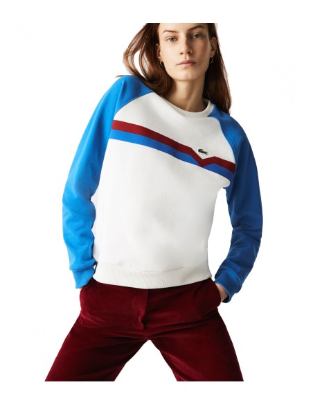 Lacoste - Sudadera Mujer Blanca - Colorblock