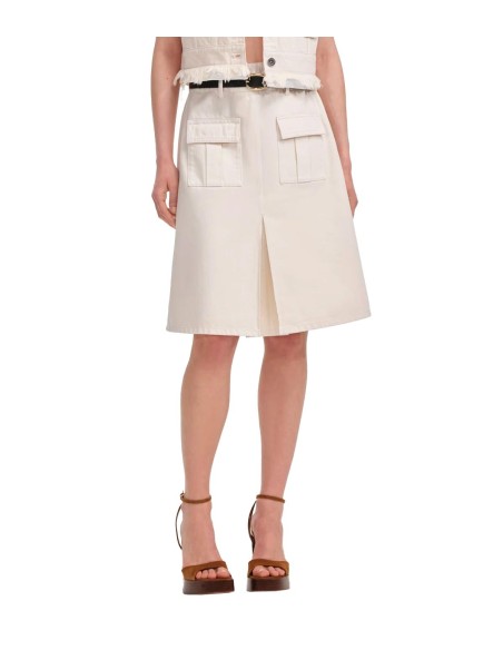 Self Portrait - Falda Midi Vaquera