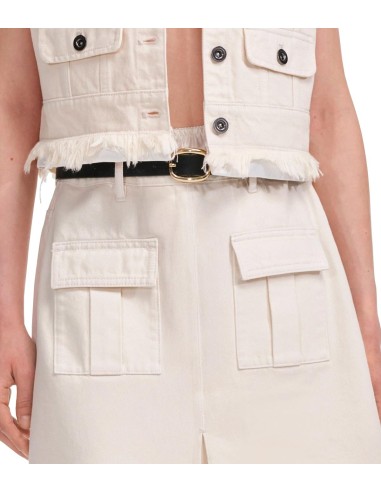 Self Portrait - Falda Midi Vaquera