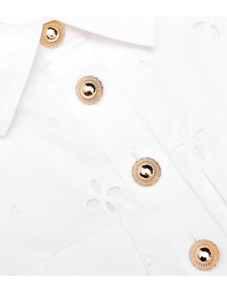 Self Portrait - Vestido Bordado Y Abotonado