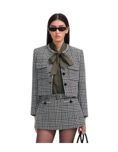Self Portrait - Chaqueta Corta Houndstooth