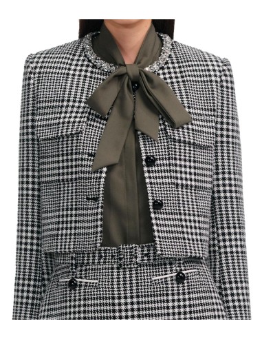 Self Portrait - Chaqueta Corta Houndstooth
