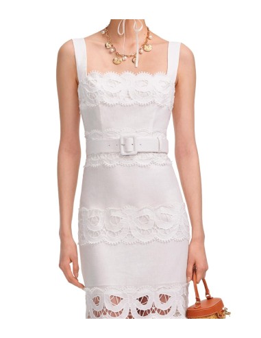 Self Portrait - Vestido De Lino Bordado