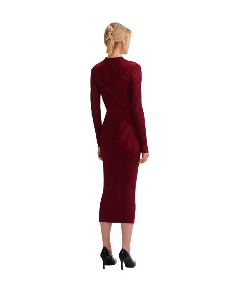 Self Portrait - Vestido Burgundy Cut Out