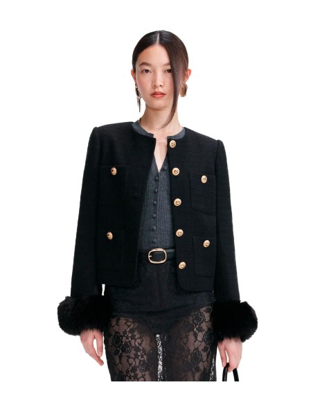 Self Portrait - Chaqueta Con Puños De Piel