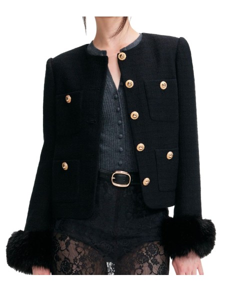 Self Portrait - Chaqueta Con Puños De Piel