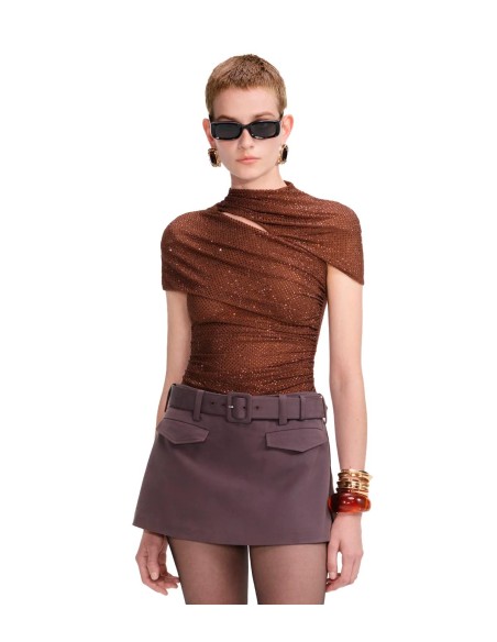 Self Portrait - Top De Malla De Diamantes De Imitación