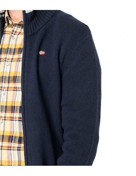 Napapijri - Jersey Hombre Azul - Lana Cremallera