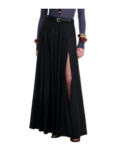 Self Portrait - Falda Larga De Sarga Plisada