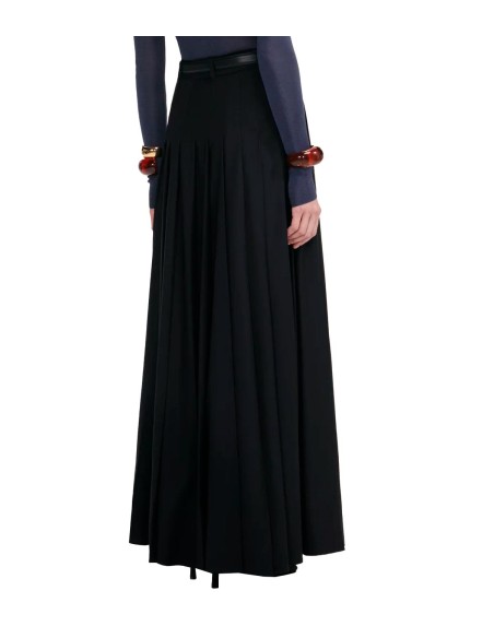 Self Portrait - Falda Larga De Sarga Plisada