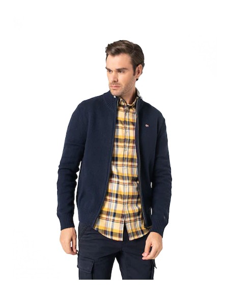 Napapijri - Jersey Hombre Azul - Lana Cremallera