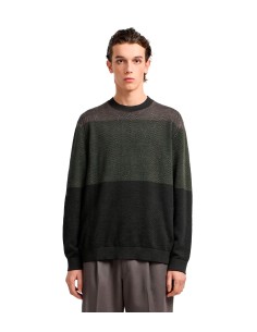 Emporio Armani - Jersey De Lana Con Micromotivo De Rombos