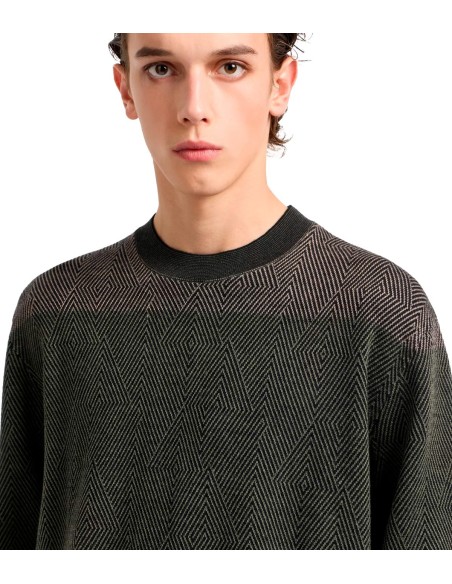 Emporio Armani - Jersey De Lana Con Micromotivo De Rombos