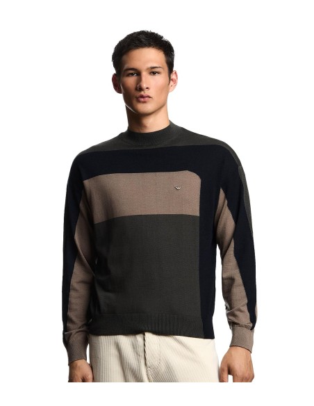 Emporio Armani - Jersey de Lana Virgen con Bloques de Color