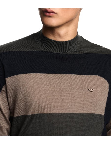 Emporio Armani - Jersey de Lana Virgen con Bloques de Color