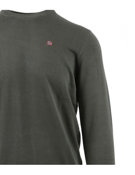 Napapijri - Jersey Hombre Verde - Cuello Redondo