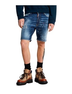 Dsquared2 - Pantalón Vaquero Corto Easy Red Spots