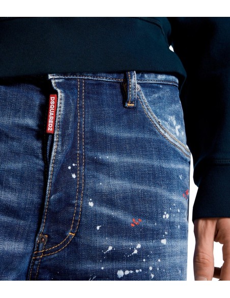 Dsquared2 - Pantalón Vaquero Corto Easy Red Spots