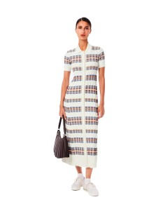 Lacoste - Vestido De Canalé Con Cuello De Polo