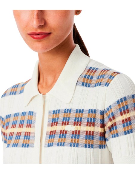 Lacoste - Vestido De Canalé Con Cuello De Polo