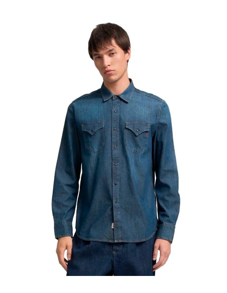 Replay - Camisa Vaquera Oz Deep Blue