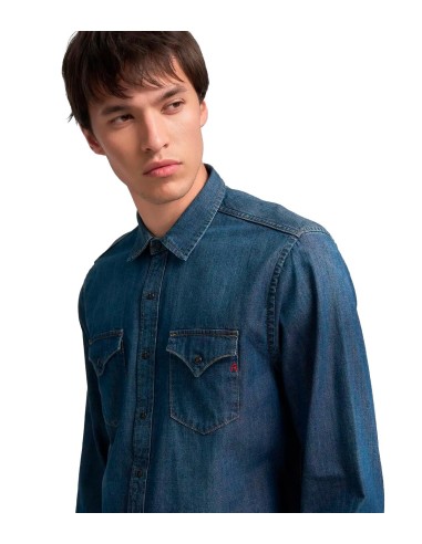 Replay - Camisa Vaquera Oz Deep Blue
