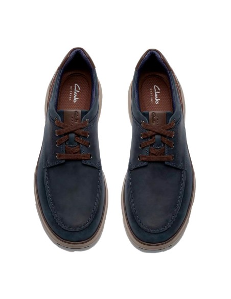 Clarks - Zapatos Mullan Moc Navy Leather