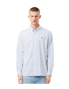 Lacoste - Camisa de Pinpoint de Rayas Regular Fit