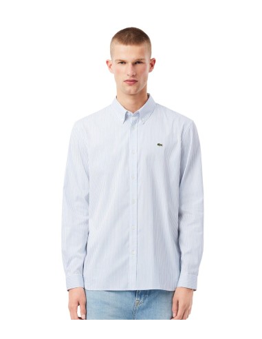 Lacoste - Camisa de Pinpoint de Rayas Regular Fit