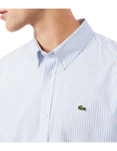 Lacoste - Camisa de Pinpoint de Rayas Regular Fit
