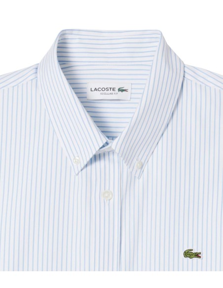 Lacoste - Camisa de Pinpoint de Rayas Regular Fit
