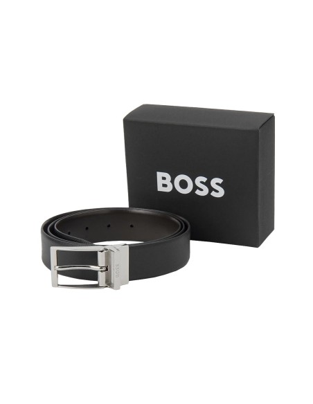 BOSS - Cinturón con Hebilla Plateada