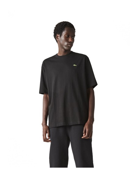 Lacoste - Camiseta Negra Hombre - Oversize Básica