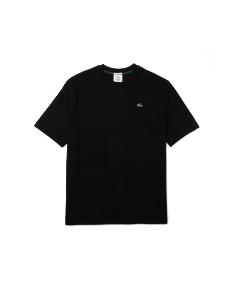 Lacoste - Camiseta Negra Hombre - Oversize Básica