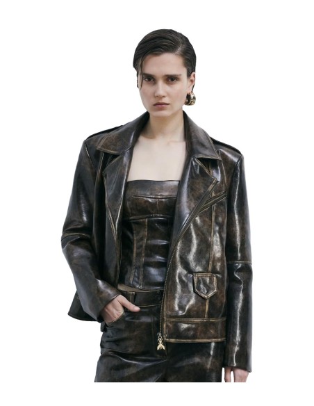 Patrizia Pepe - Cazadora Oversize de Tejido Revestido