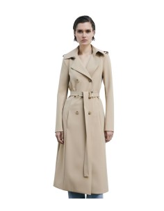 Patrizia Pepe - Gabardina con Hebilla de Nailon Bielástico