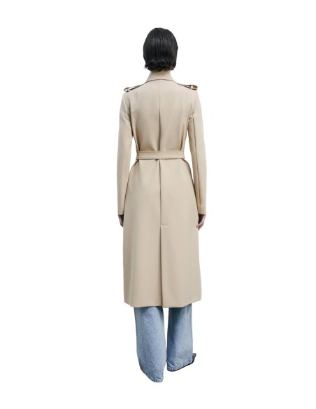 Patrizia Pepe - Gabardina con Hebilla de Nailon Bielástico