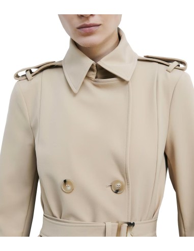 Patrizia Pepe - Gabardina con Hebilla de Nailon Bielástico