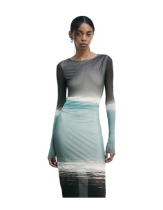 Patrizia Pepe - Vestido Largo Degradado de Tul Elástico