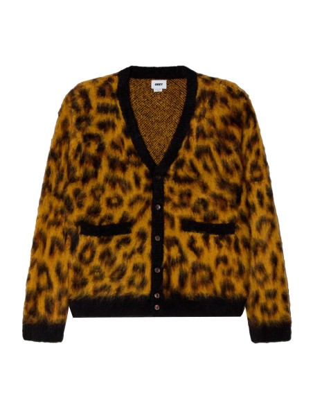 Obey - Cardigan Abotonado Patron Leopardo