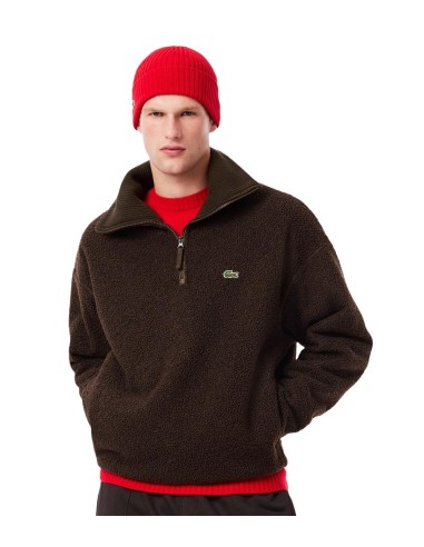 Lacoste - Sudadera Polar con Cuello Alto de Cremallera