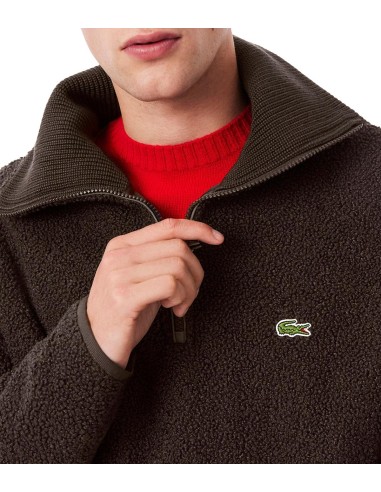Lacoste - Sudadera Polar con Cuello Alto de Cremallera