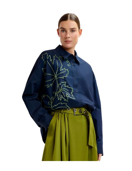 Essentiel Antwerp - Camisa Oversize de Algodón con Bordado de Cuentas