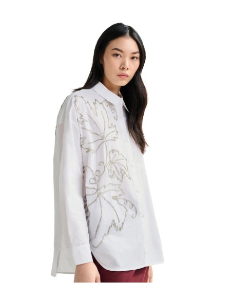 Essentiel Antwerp - Camisa Oversize con Bordados de Cuentas